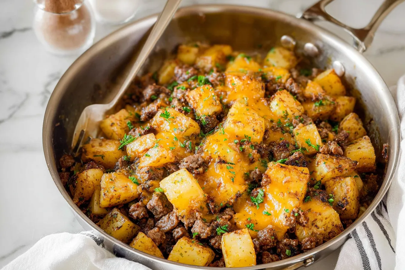 One Pan Beef and Potato Dinner – Minimal cleanup