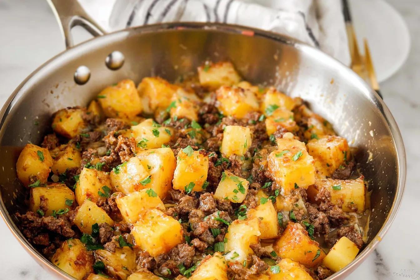 One Pan Beef and Potato Dinner – Minimal cleanup