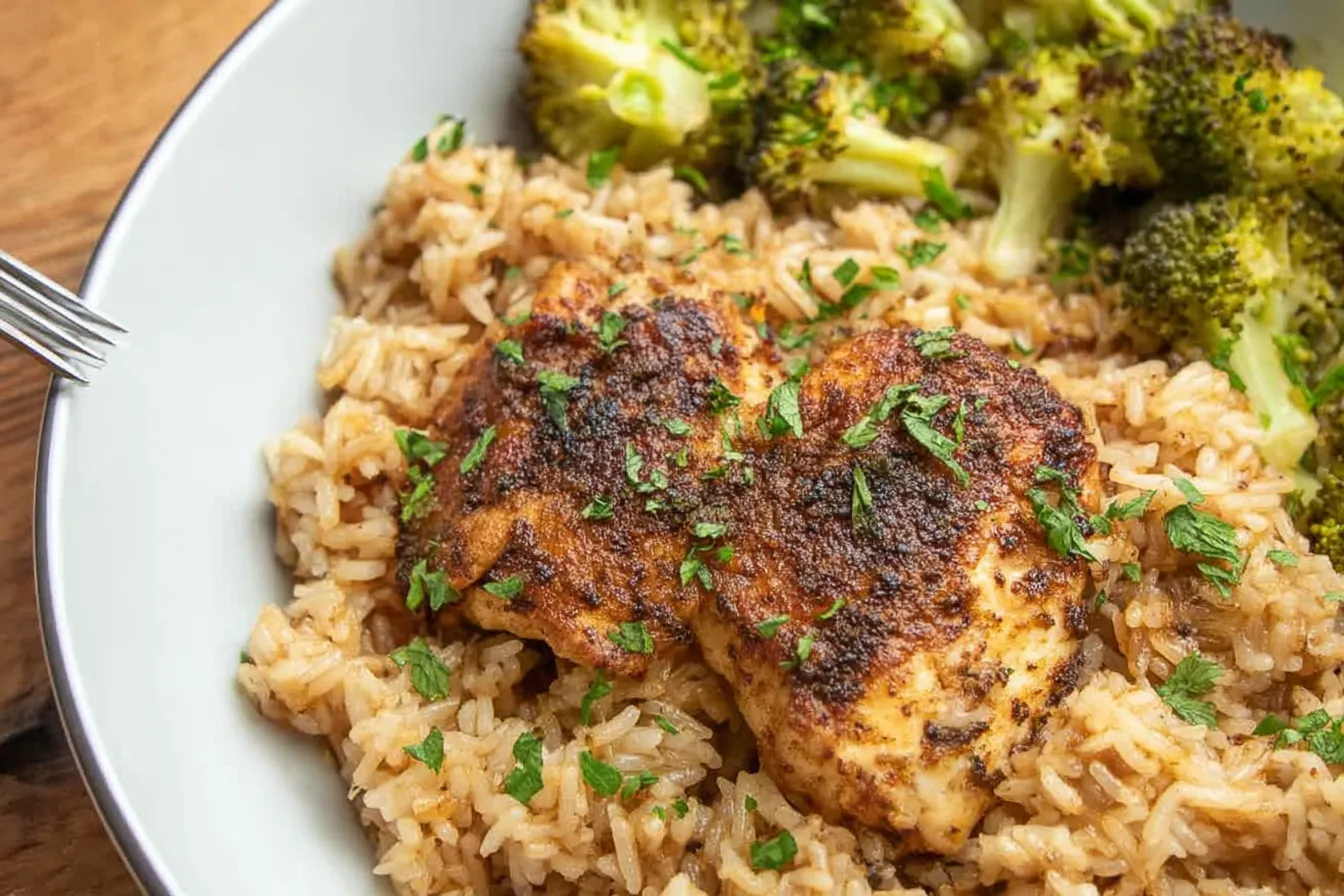One-Pan Chicken Rice Bake – Minimal cleanup healthy dinner.