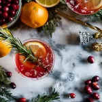 Rosemary Lemon Holiday Martini Cocktail
