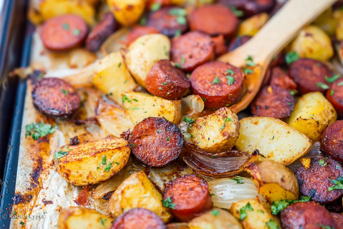 Smoked Sausage Sheet Pan Potatoes – Crispy and easy