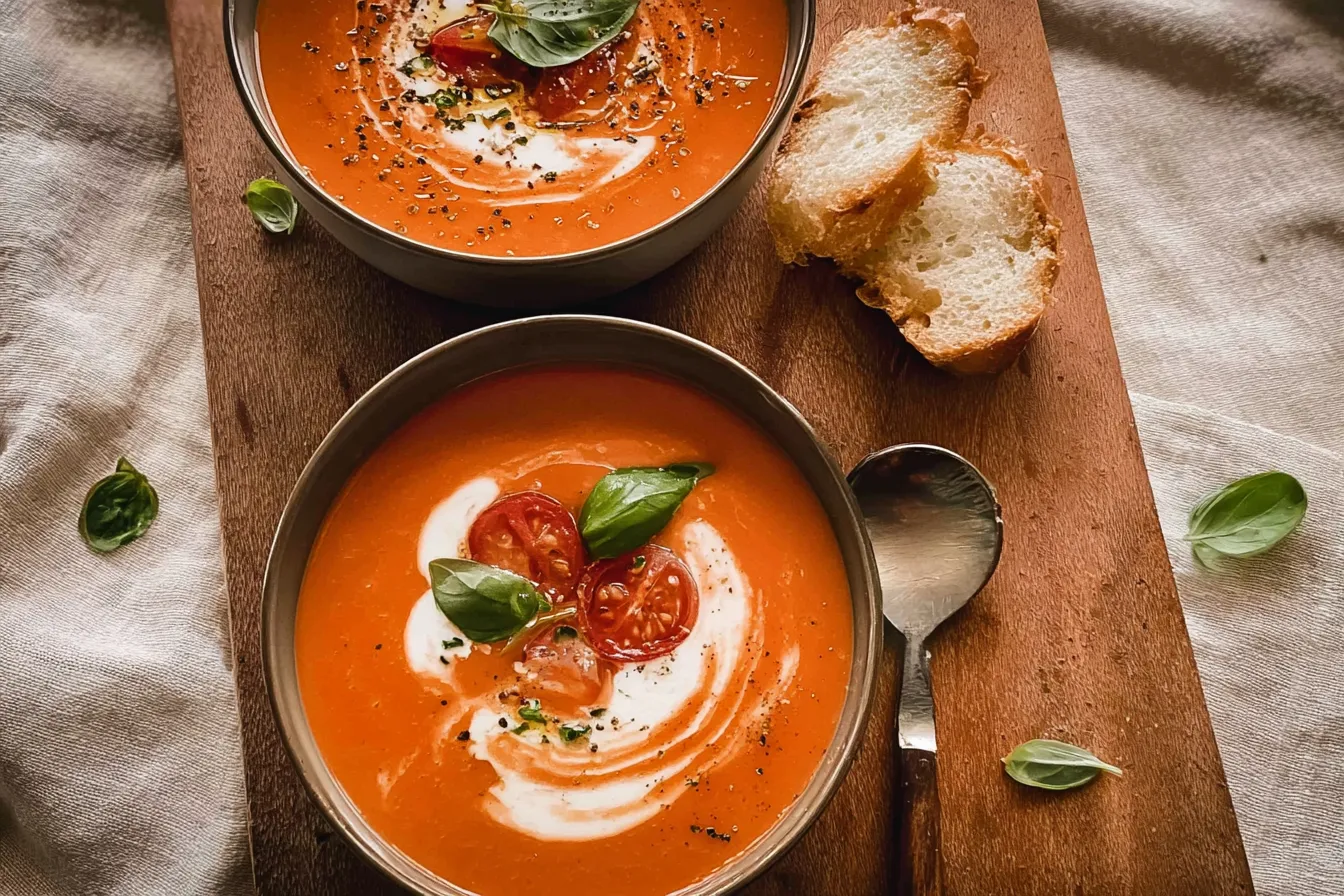 Smooth Blended Tomato Soup – Creamy texture without cream