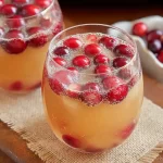 Refreshing Sparkling Apple Cranberry Punch in a Glass