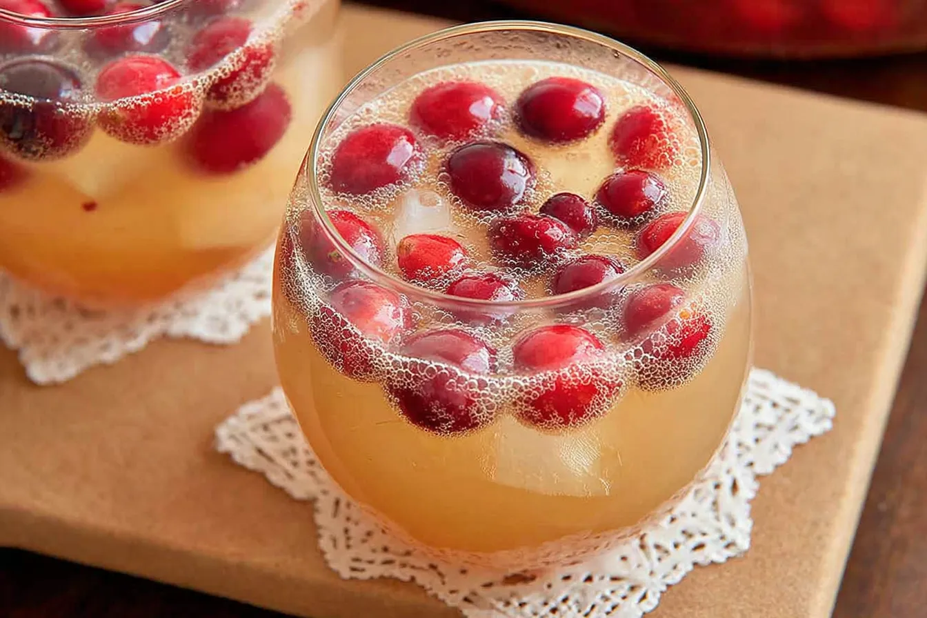 Sparkling Apple Cranberry Punch – Cider meets ginger ale and tart cranberries.