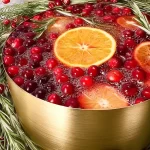 Sparkling Cranberry Christmas Punch in a Festive Glass