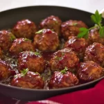 Spicy Cranberry Turkey Meatballs on a Festive Plate