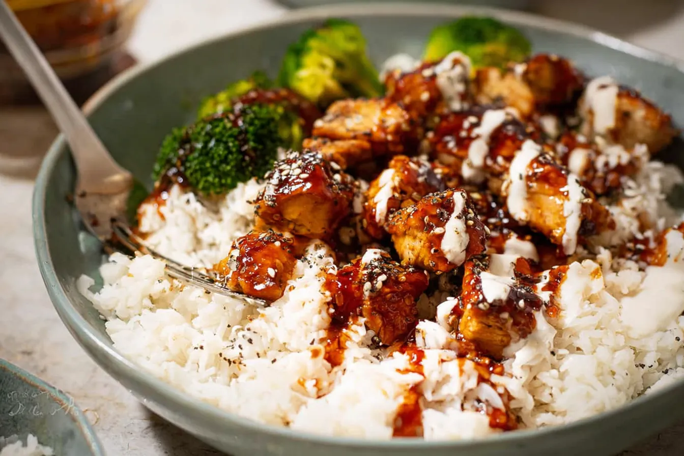 Sticky Sesame Chicken Rice Bowls – Sweet savory and healthy