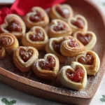 Strawberry Filled Pastry Hearts Plated Elegantly