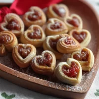 Strawberry Filled Pastry Hearts Plated Elegantly