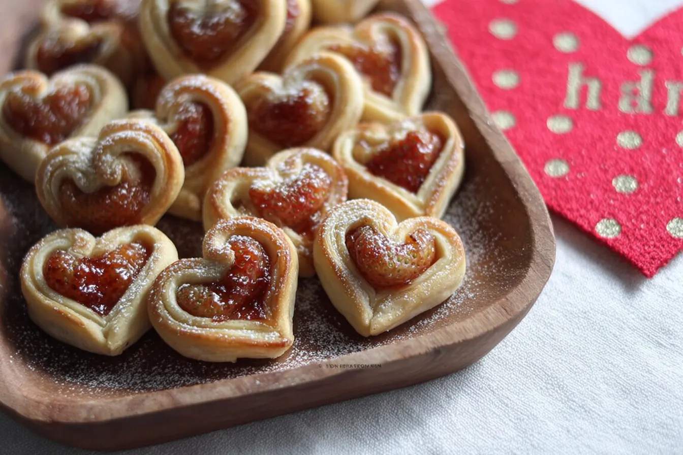 Strawberry Filled Pastry Hearts – Festive and elegant