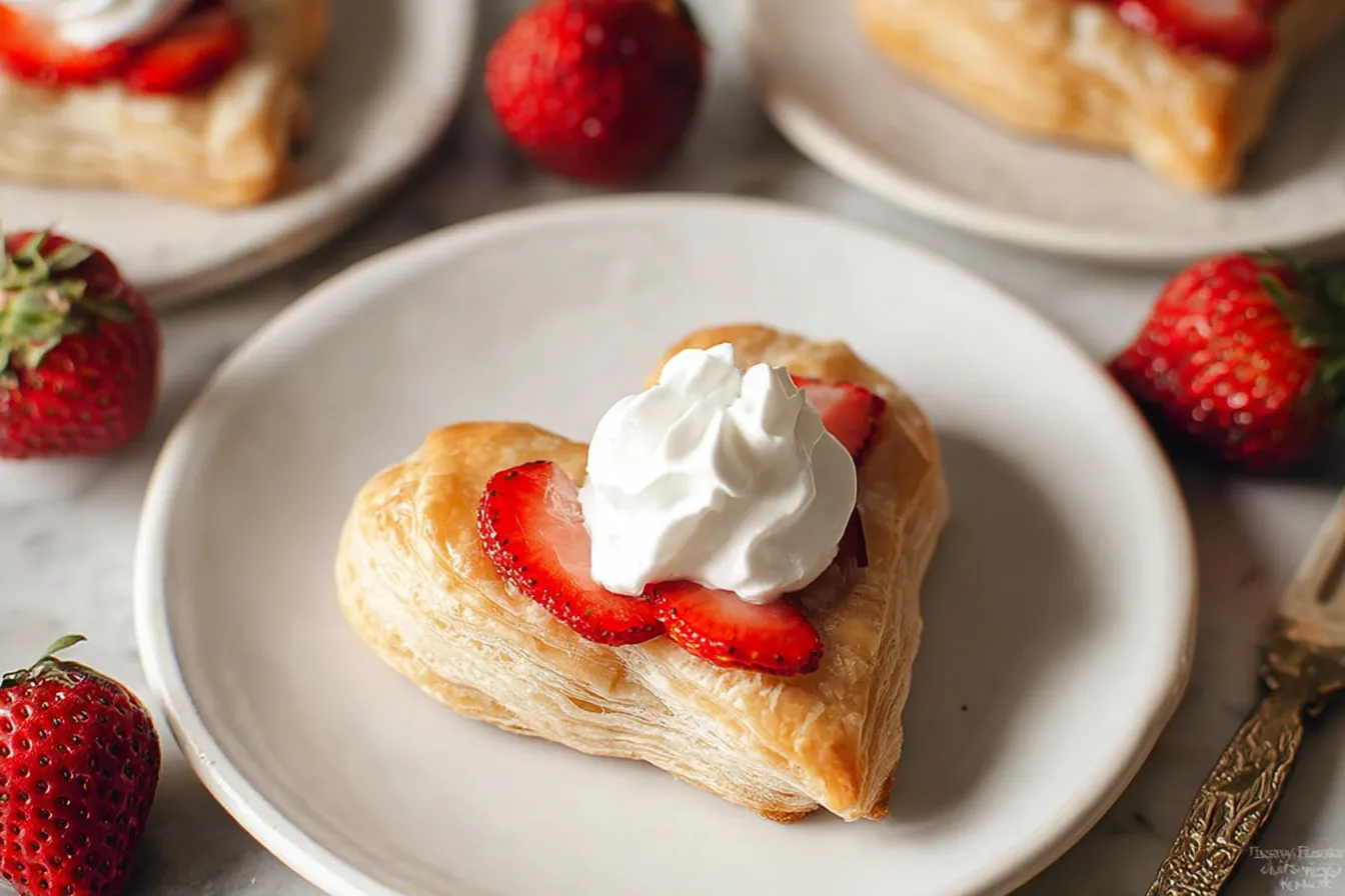 Strawberry Puff Pastry Hearts – Flaky and Sweet