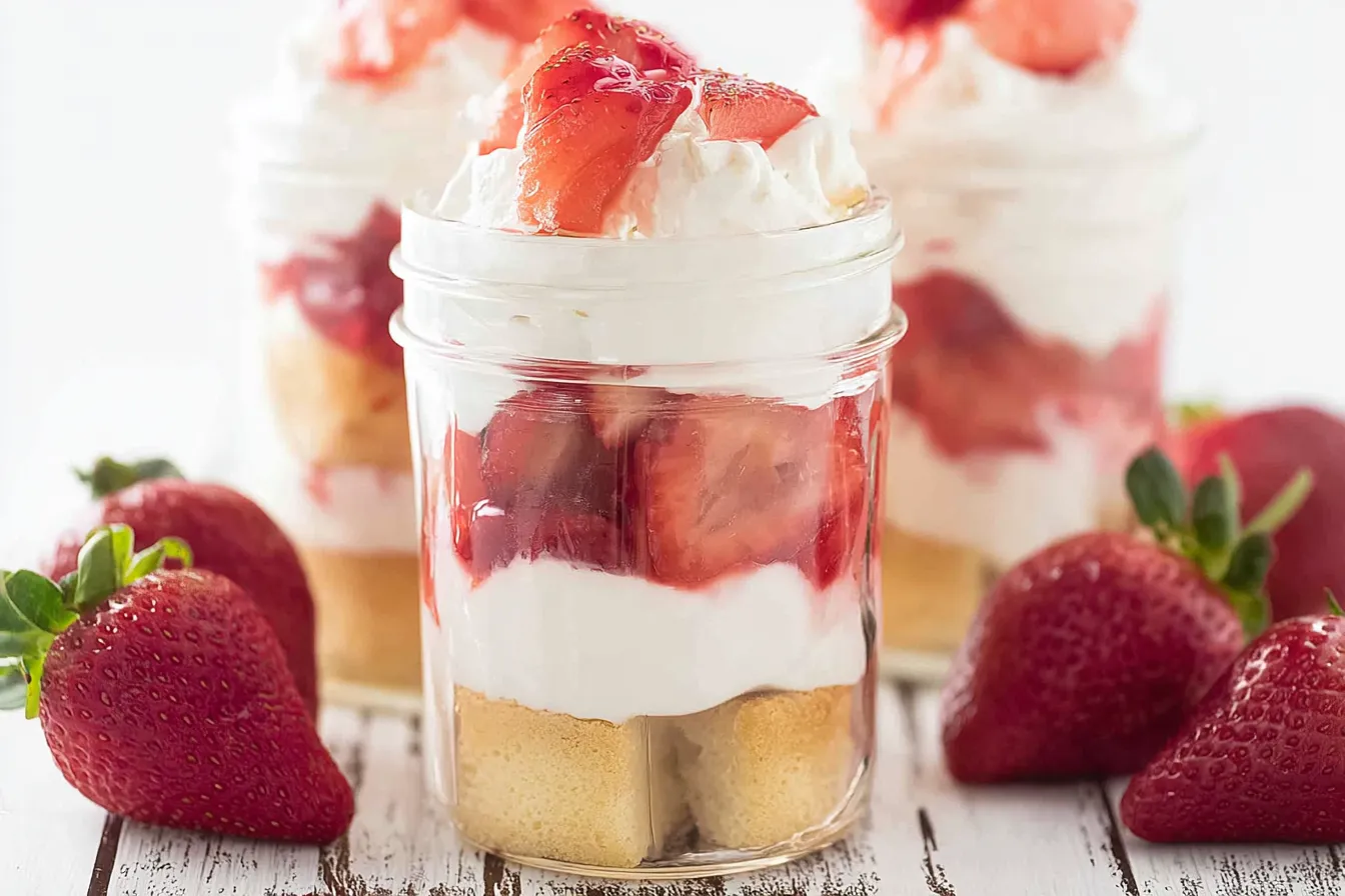 Strawberry Shortcake Valentine Cups - Delicious Layered Dessert