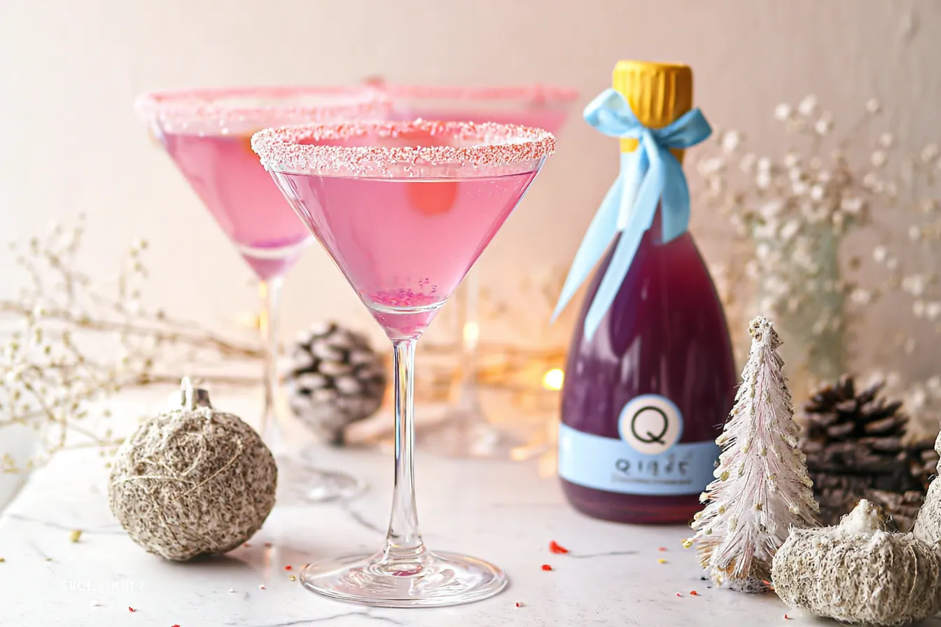 Sugar Plum Lemon Martini – Magical pastel-toned Christmas cocktail.