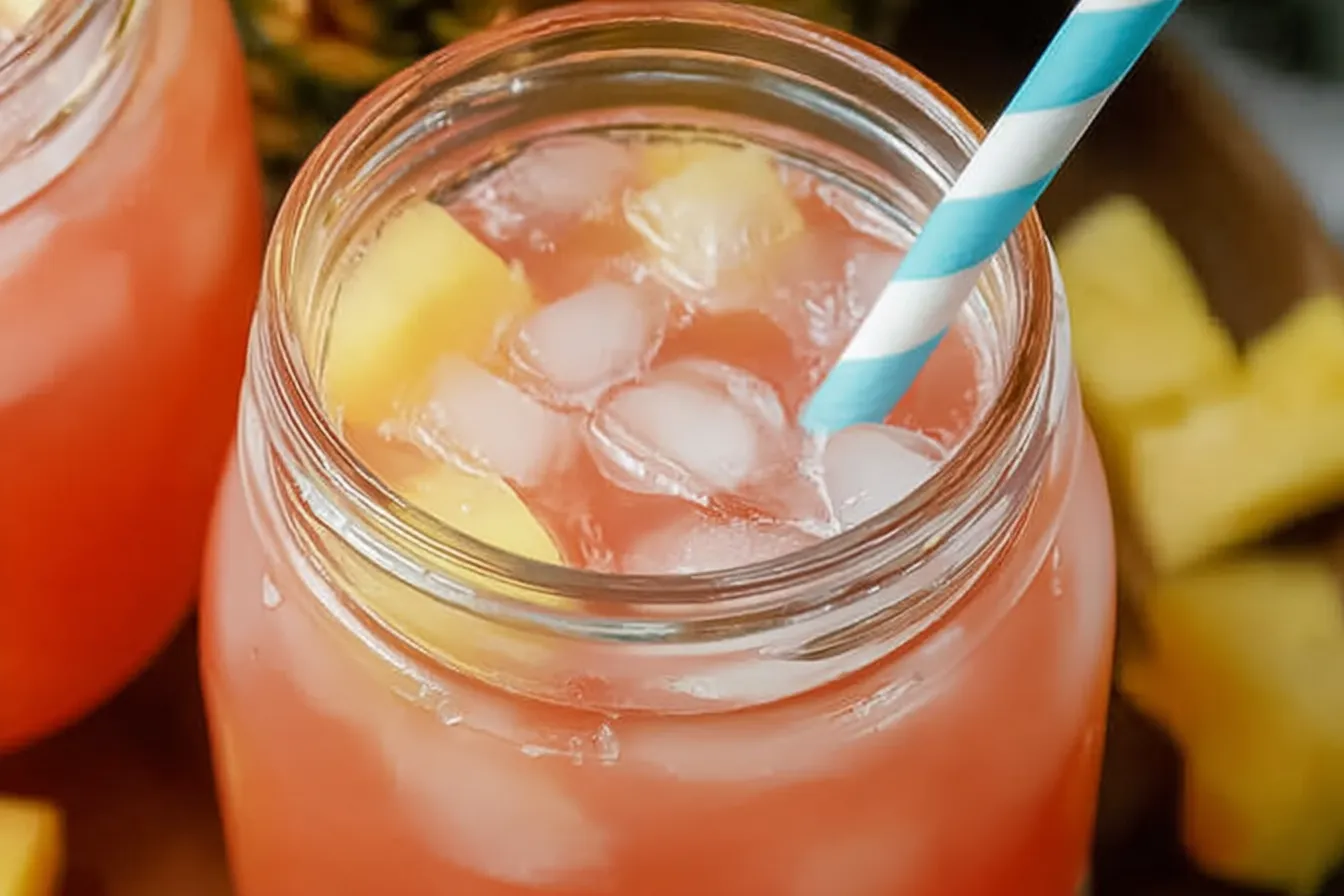 Winter Wonderland Punch – Blue punch made with lemonade, pineapple juice, and sprite.