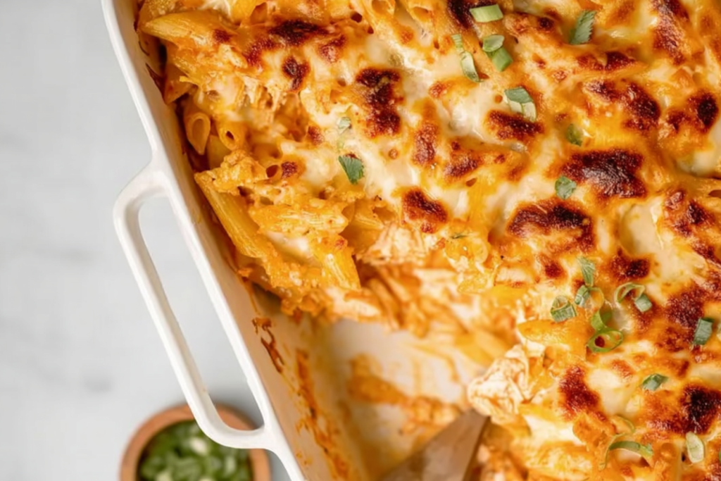 Buffalo Chicken Pasta Bake