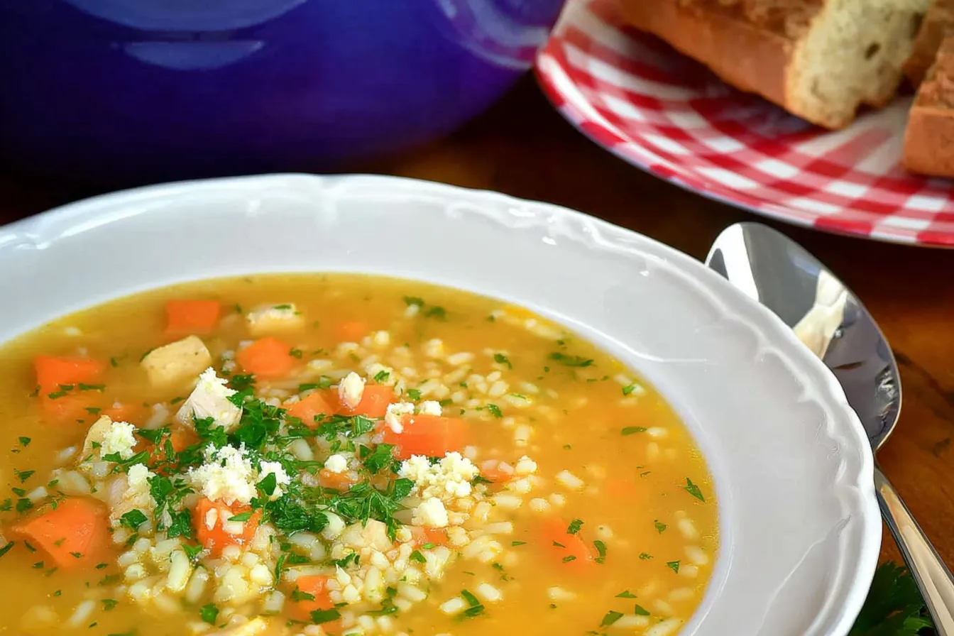 Delicious Serving of Authentic Italian Chicken and Pastina Soup
