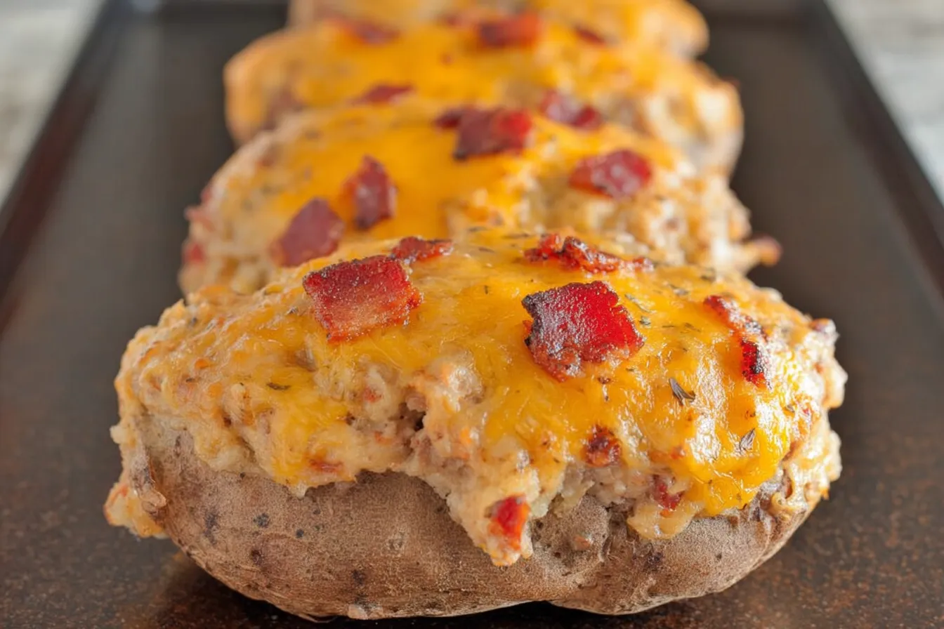 Bacon Cheeseburger Potato Bake Ready to Serve