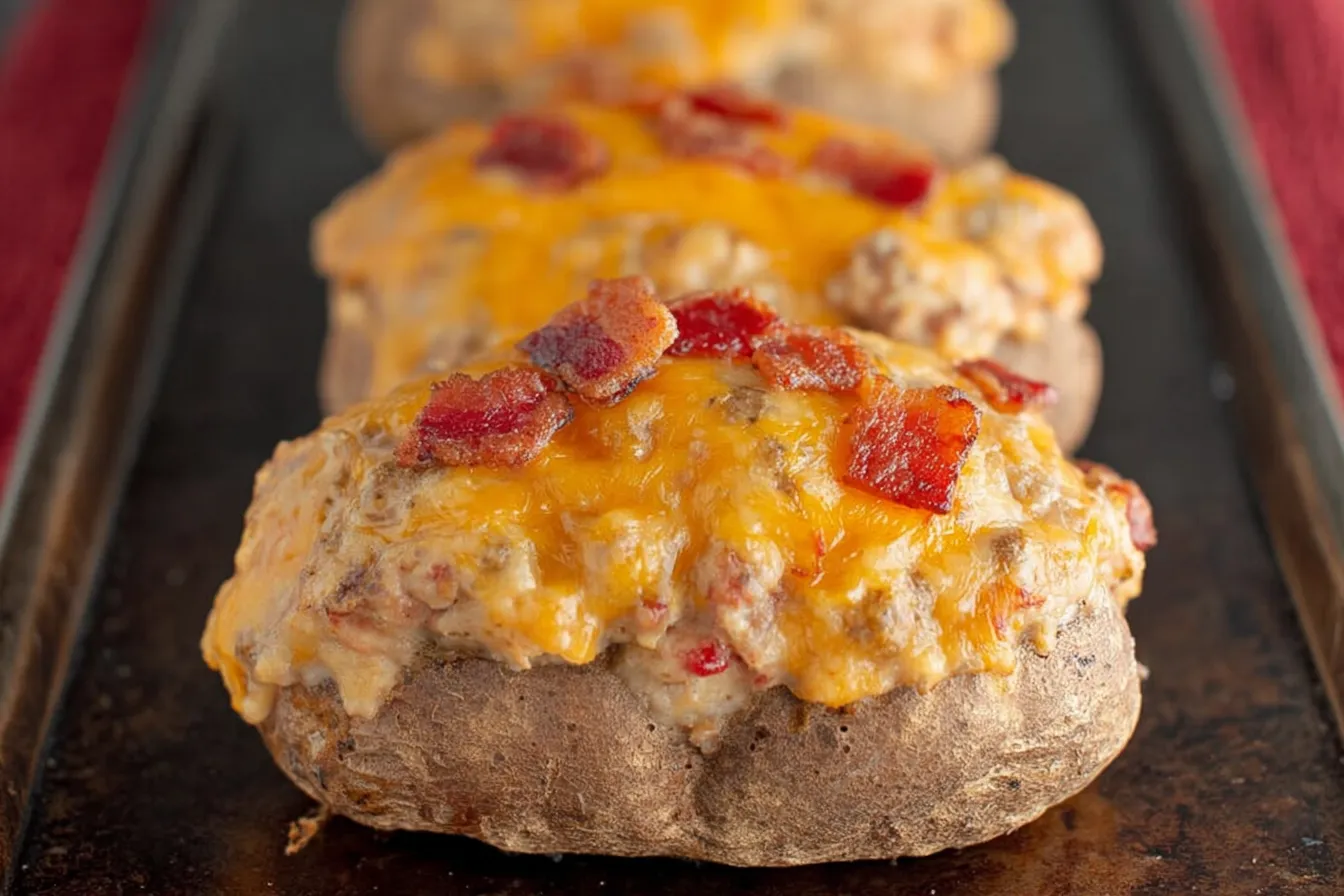 Bacon Cheeseburger Potato Bake — Smoky bacon and melted cheese combine for big flavor