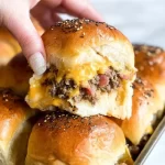 Bacon Cheeseburger Sliders on a Serving Tray
