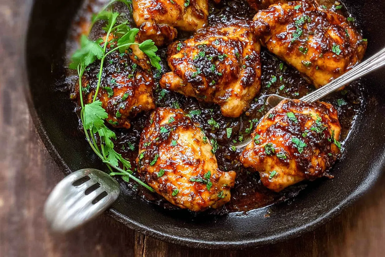Brown Sugar Balsamic Chicken — Oven-roasted chicken with a sticky balsamic sauce