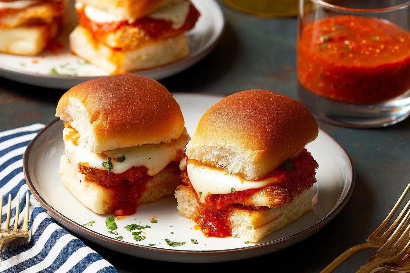 Delicious Chicken Parmesan Sliders on Slider Buns