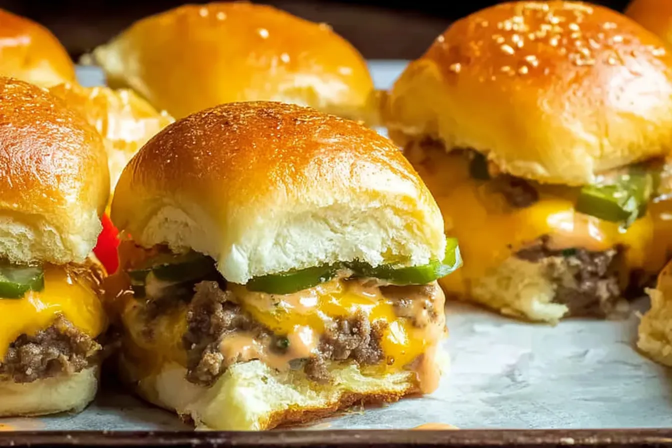 Copycat Big Mac Sliders Recipe — Mini burger sliders with special sauce, pickles, and melty cheese