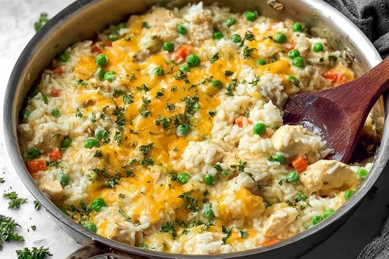 Creamy Chicken and Rice Skillet Cooking Steps