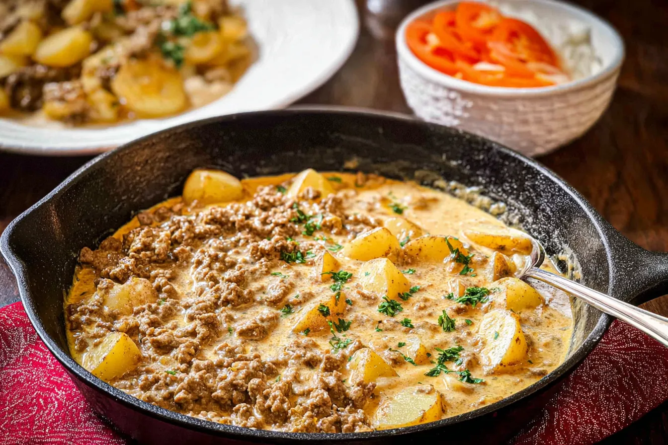 Creamy Ground Beef Potato Skillet — Simple weeknight dinner in under 30 minutes