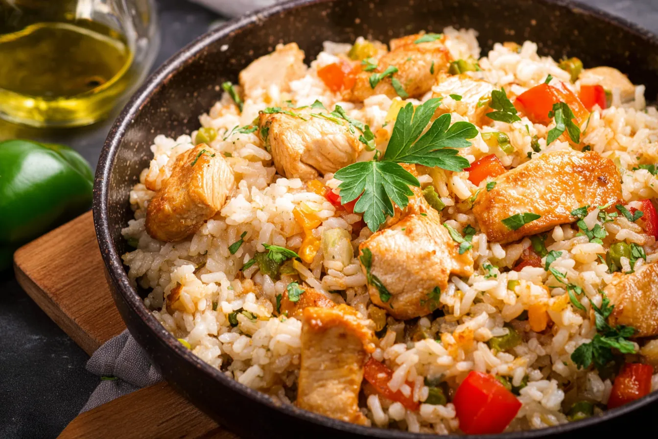 Easy Chicken and Rice with Precooked Chicken — Fast dinner using leftovers