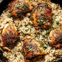 Delicious Garlic Butter Chicken and Rice Bake