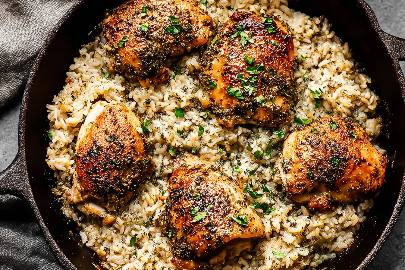 Delicious Garlic Butter Chicken and Rice Bake