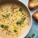 Garlic Parmesan Broth Soup in a Bowl