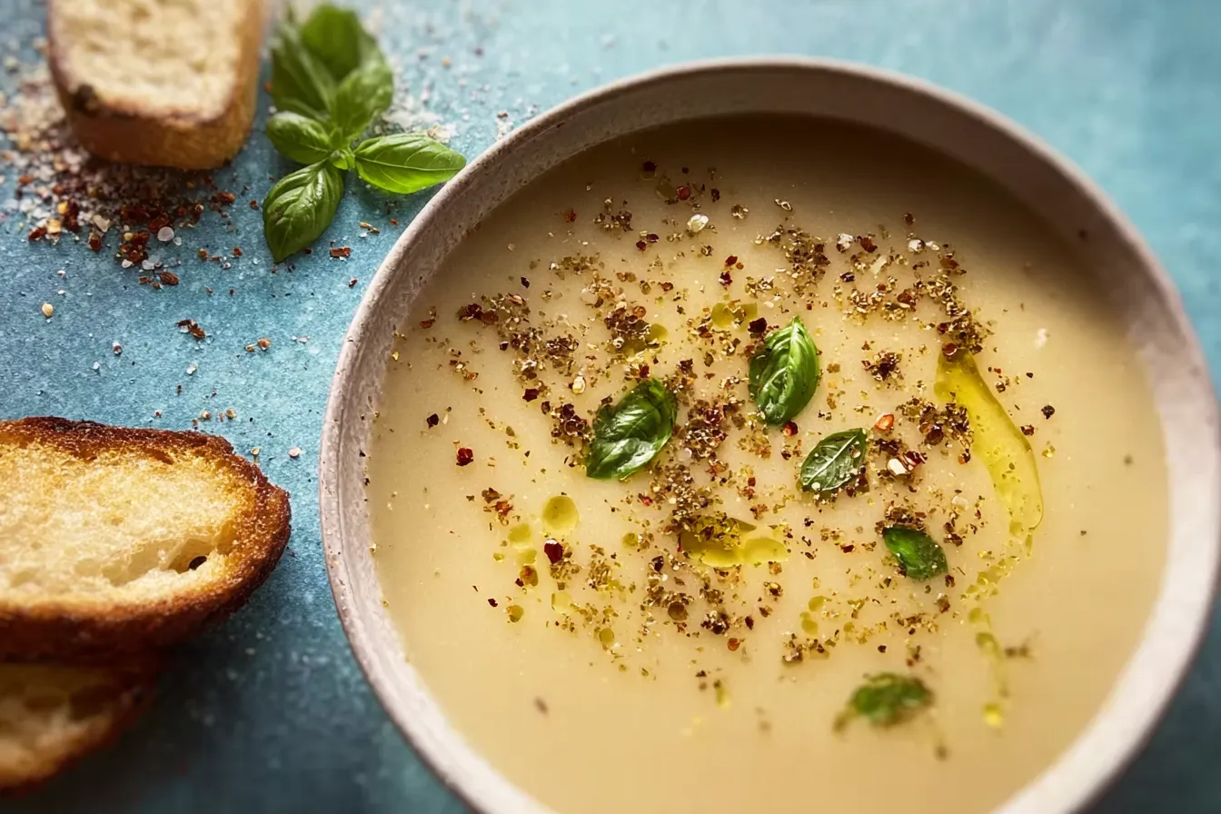 Garlic Parmesan Broth Soup — Healing and flavorful with a savory twist