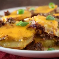 Delicious Ground Beef Au Gratin Potatoes on a Plate