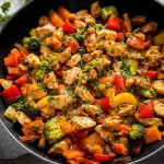 Ground Chicken and Vegetable Skillet Ready to Serve