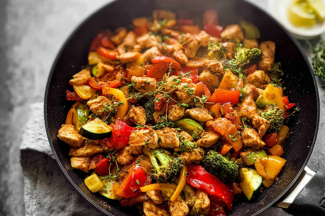 Ground Chicken and Vegetable Skillet — One-pan healthy meal