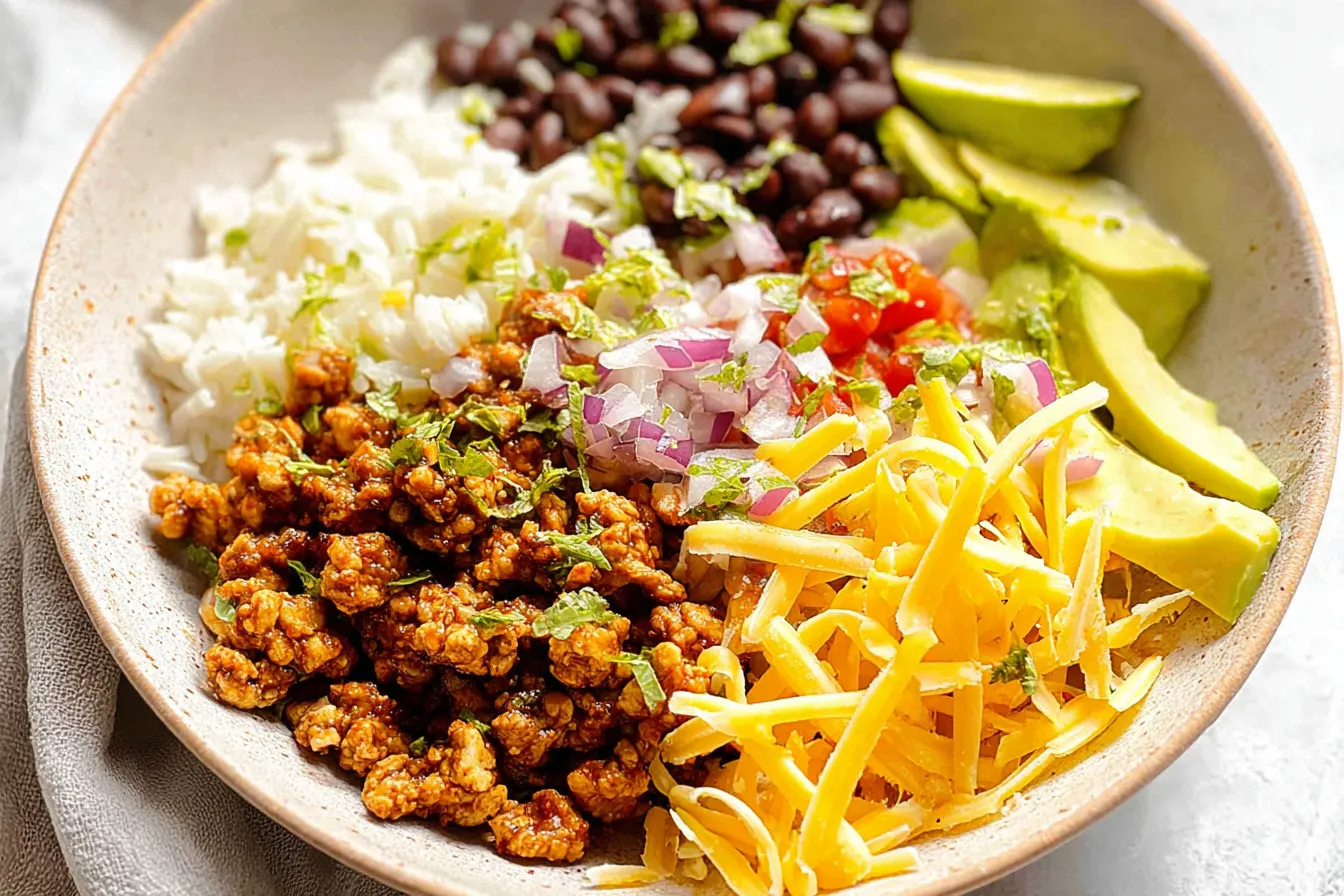 Ground Chicken Taco Bowls — Lightened-up taco night option