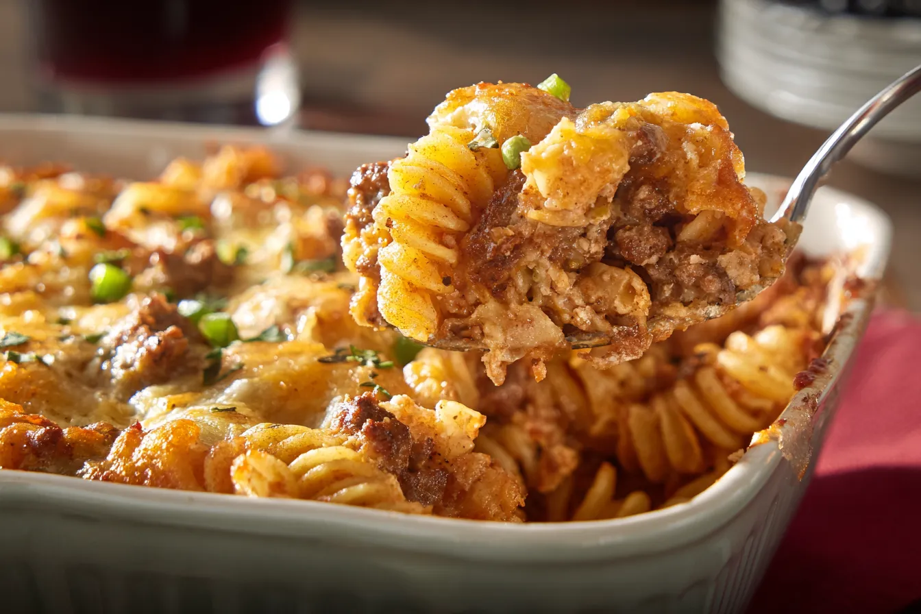 Delicious Hamburger Hotdish Ready to Serve