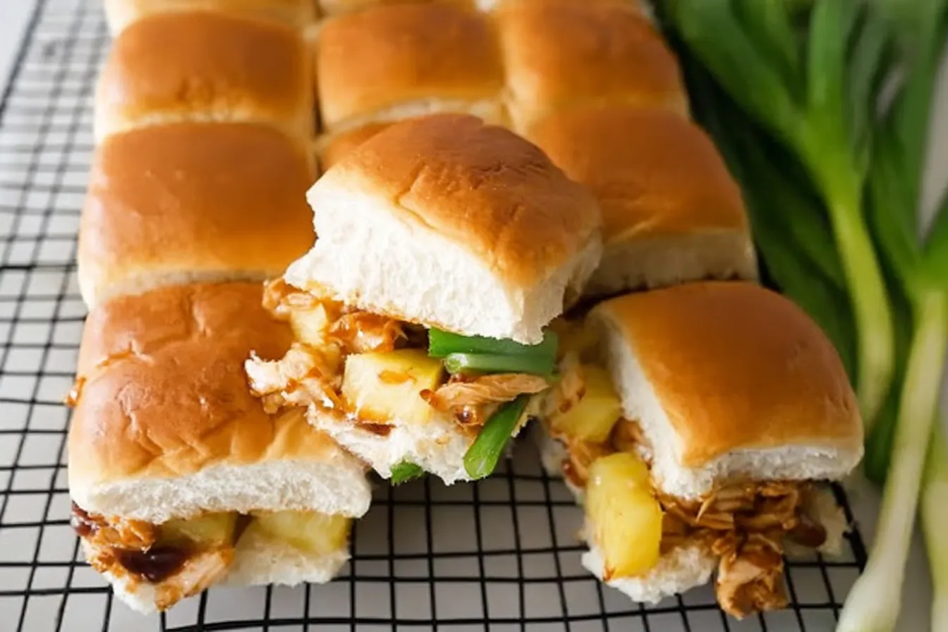 Hawaiian Teriyaki Chicken Sliders — Sweet-and-savory pineapple chicken sliders