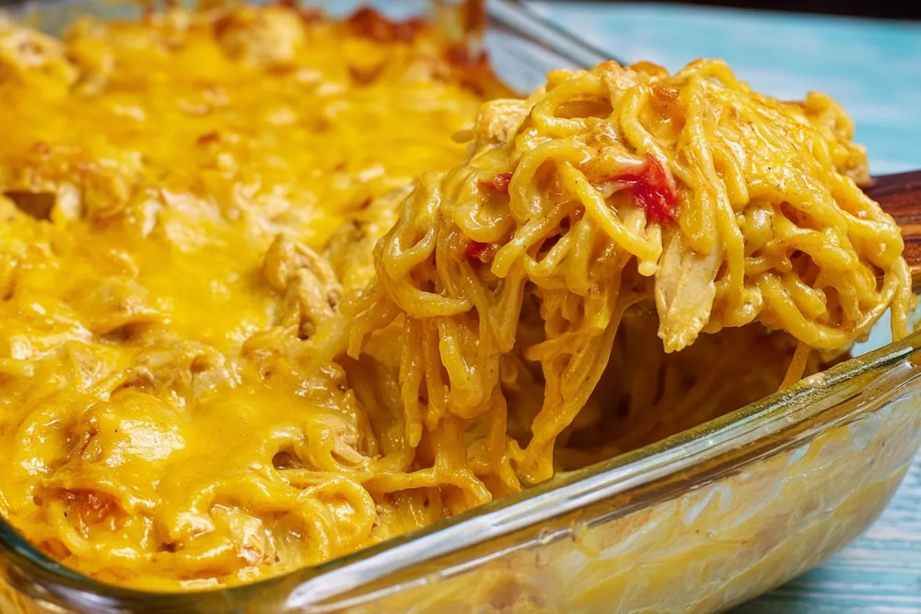 Irresistible Spicy Southern Chicken Spaghetti Casserole Dish