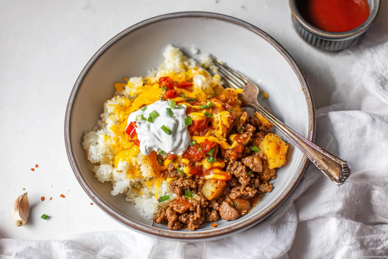 Delicious Loaded Potato and Beef Skillet Dinner