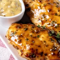 Maple Dijon Chicken on a Plate with Sweet Glaze