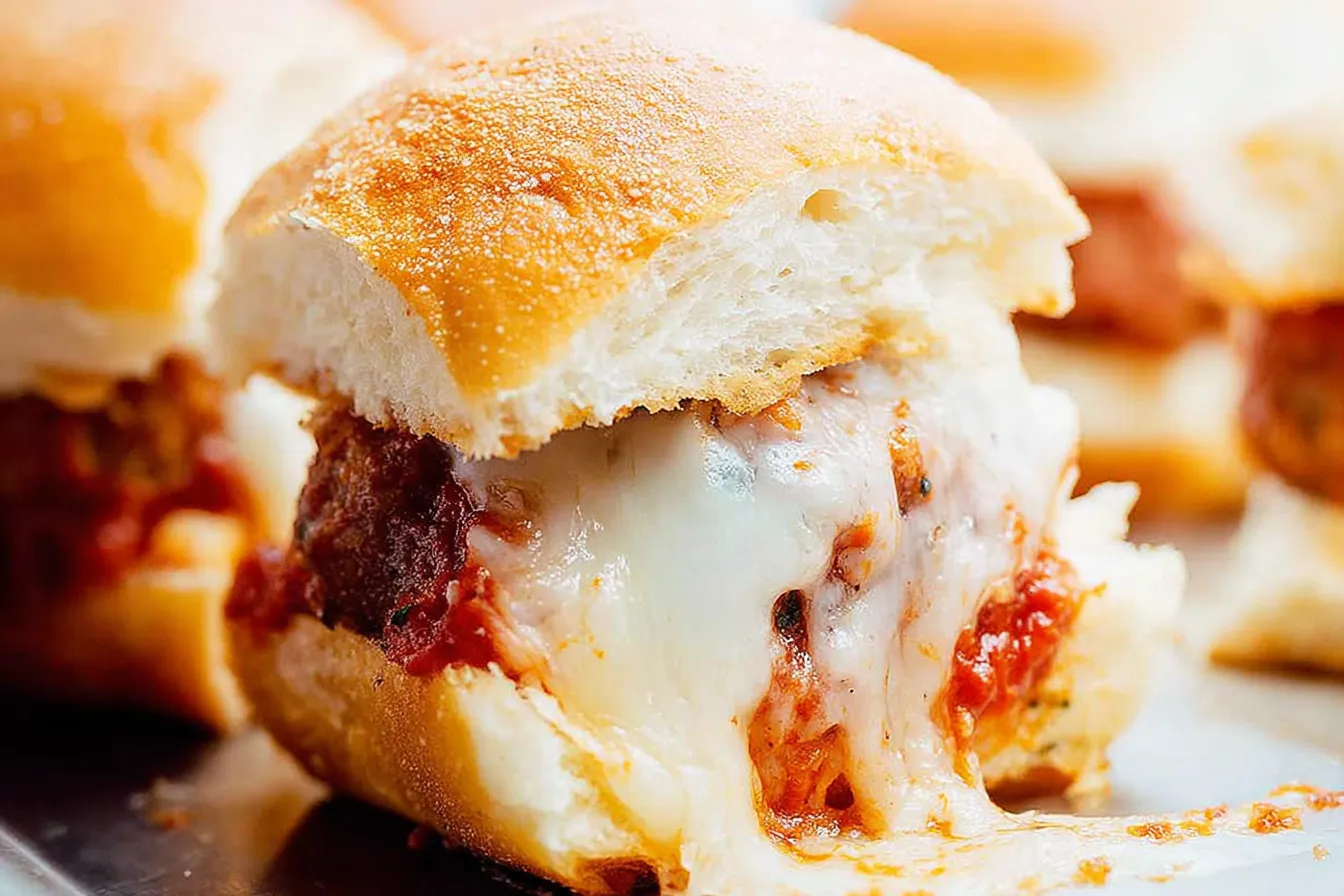 Delicious Meatball Marinara Sliders With Gooey Mozzarella