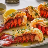Oven Roasted Lobster Tails with Garlic Seasoning Served Warm