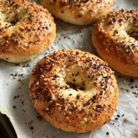 Plain Greek Yogurt Bagels with Savory Toppings