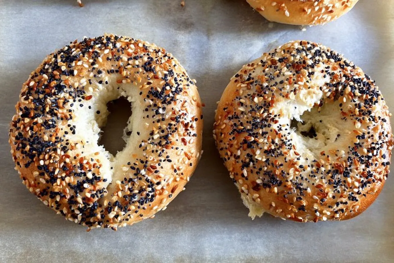 Homemade Greek Yogurt Bagels Freshly Baked