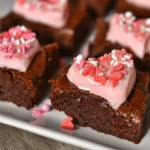 Strawberry Heart Brownies for Valentine's Day