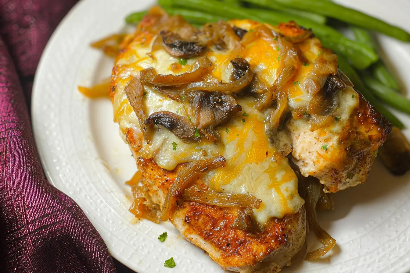 Texas Roadhouse Style Smothered Chicken with Cheese Toppings