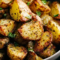 Crispy Air Fryer Roasted Potatoes on a Plate