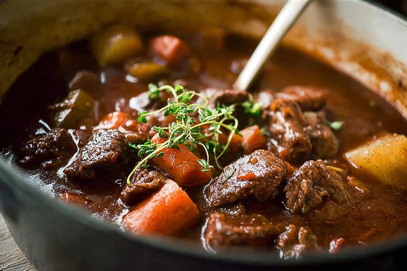 Authentic Irish Beef Stew in a Rustic Bowl